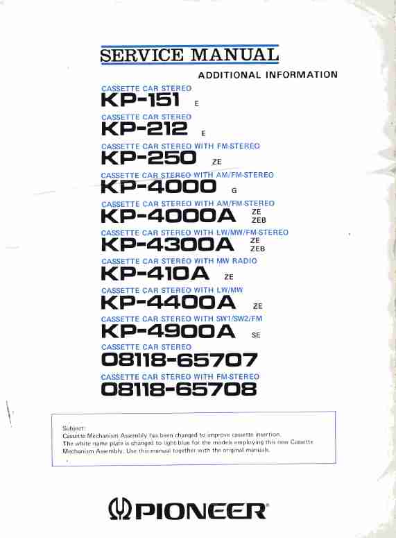 Pioneer Car Stereo System KP-151-page_pdf